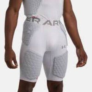 Under Armour Boys Full Padded Compression Shorts Youth L White Camo Football